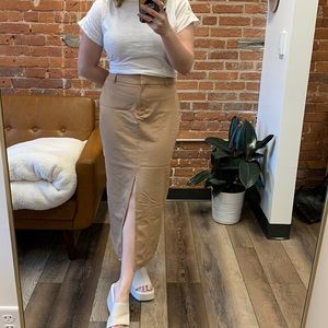 Fashion Bug Tan Midi Skirt